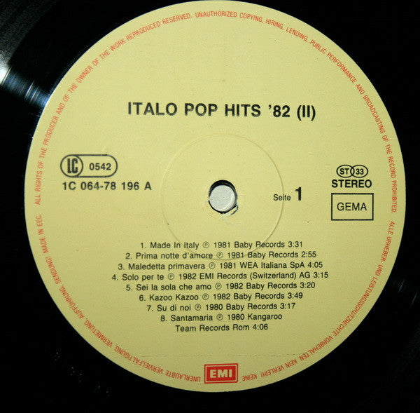 Various : Italo Pop Hits '82 - Folge 2 (LP, Comp)