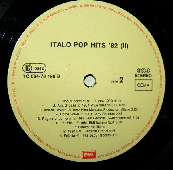 Various : Italo Pop Hits '82 - Folge 2 (LP, Comp)