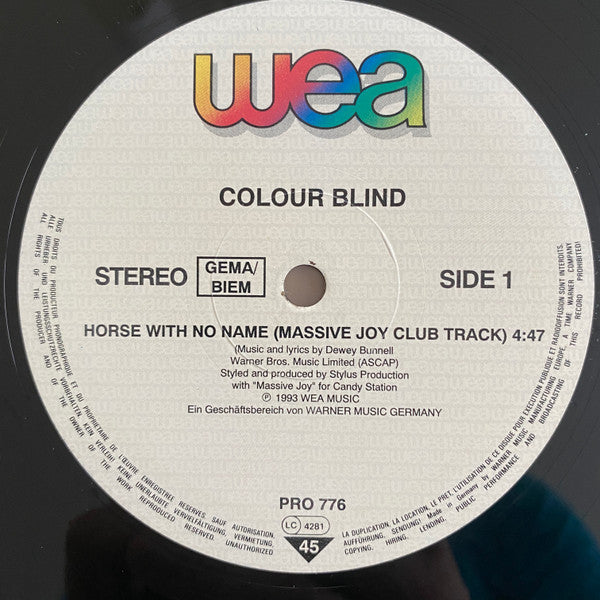 Colour Blind : Horse With No Name (12", Promo)