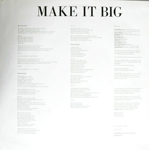 Wham! : Make It Big (LP, Album, RE)