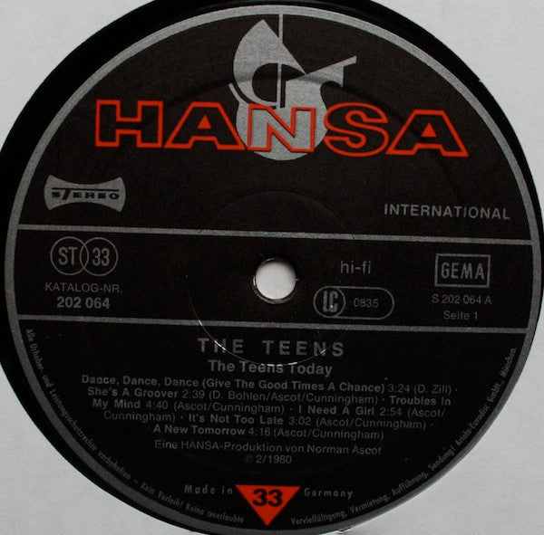 The Teens : The Teens Today (LP, Album)