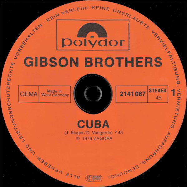 Gibson Brothers : Cuba (12", Maxi)