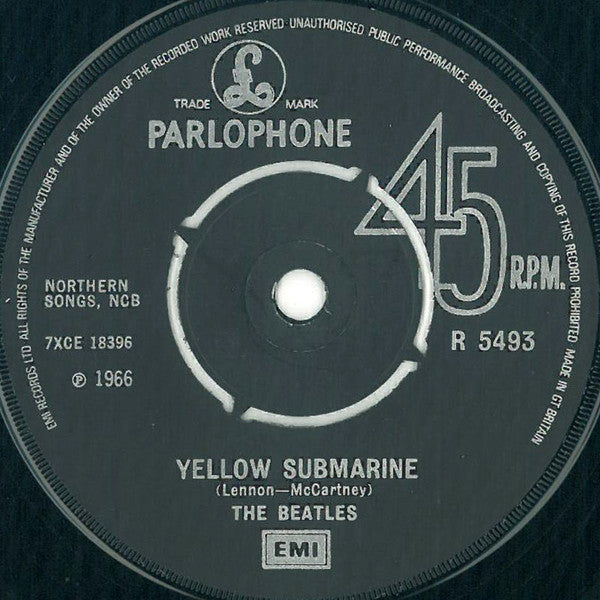 The Beatles : Yellow Submarine c/w Eleanor Rigby (7", Single, Mono, RE)