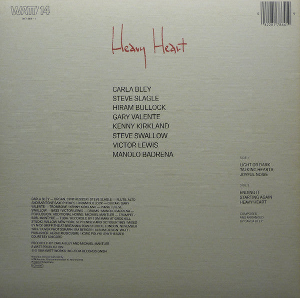 Carla Bley : Heavy Heart (LP, Album)