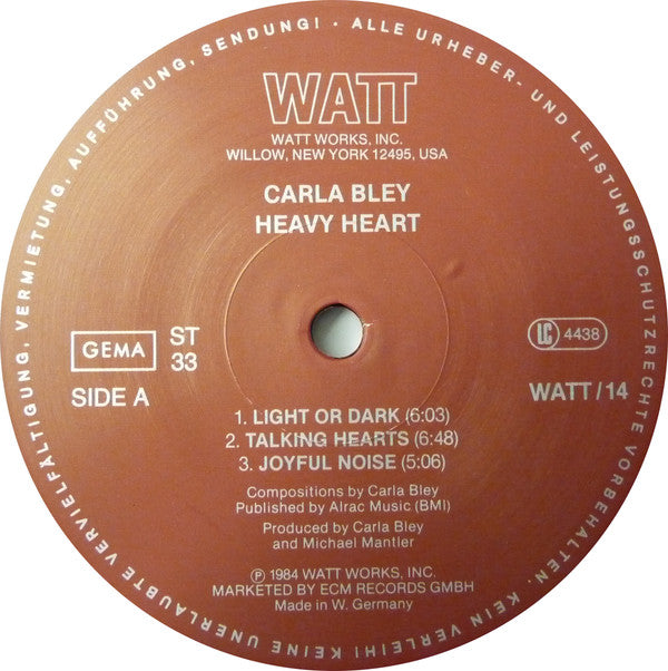 Carla Bley : Heavy Heart (LP, Album)