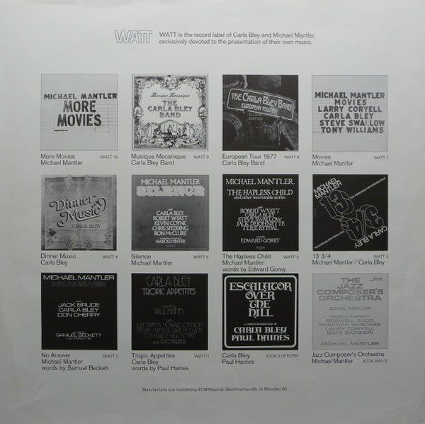 Carla Bley : Heavy Heart (LP, Album)