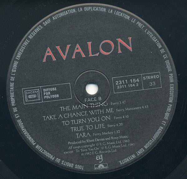 Roxy Music : Avalon (LP, Album)