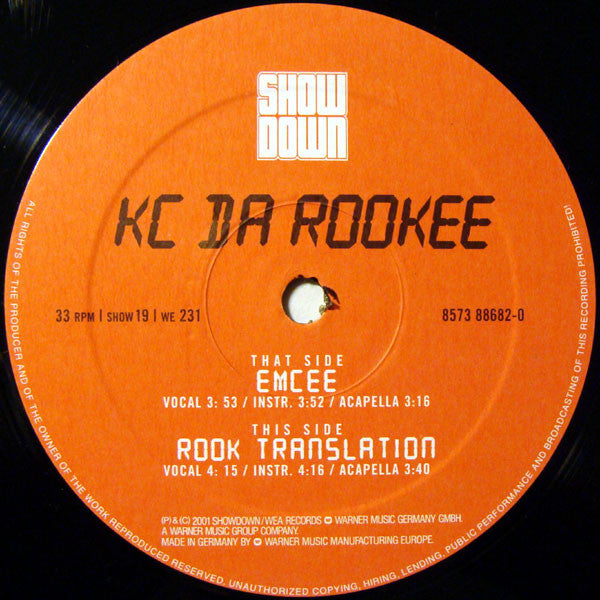 KC Da Rookee : Emcee (12", Pic)