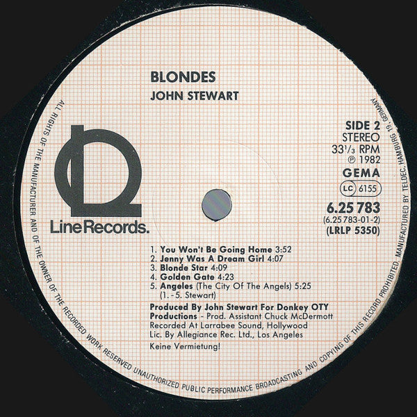 John Stewart (2) : Blondes (LP, Album, RE)