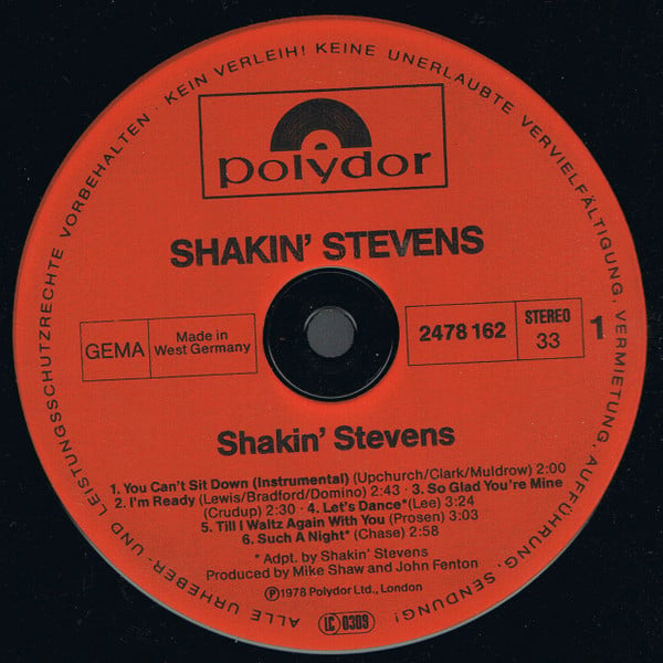 Shakin' Stevens : Shakin' Stevens (LP, Album)