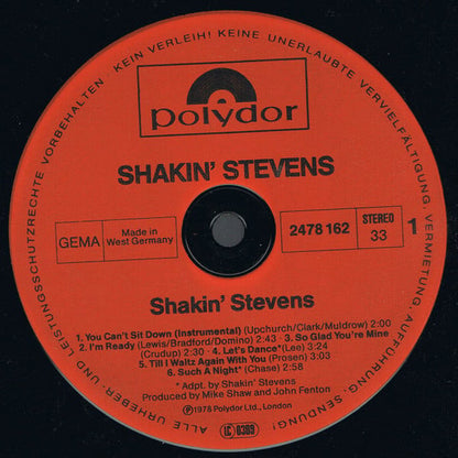 Shakin' Stevens : Shakin' Stevens (LP, Album)
