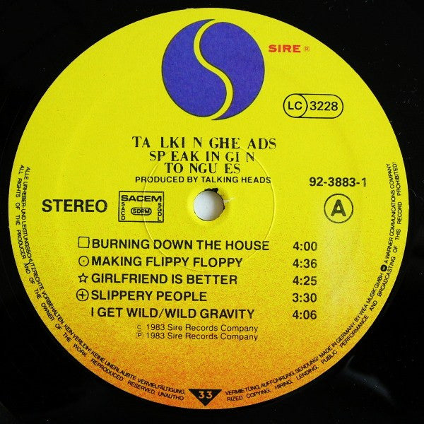 Talking Heads : Speaking In Tongues (LP, Album)
