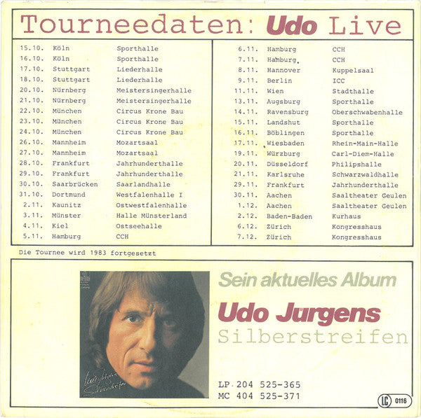 Udo Jürgens : Das Wünsch Ich Dir / Ich War Noch Niemals In New York (7", Single)