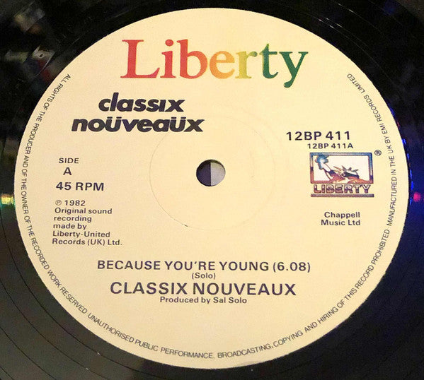 Classix Nouveaux : Because You're Young (12")