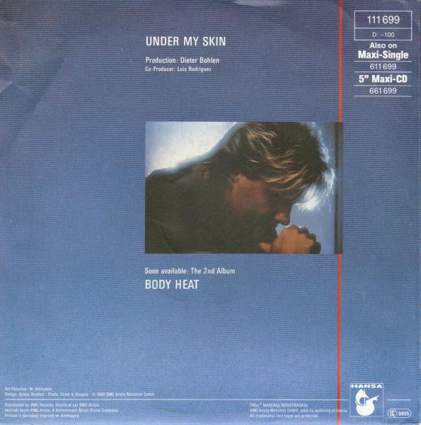 Blue System : Under My Skin (7", Single)