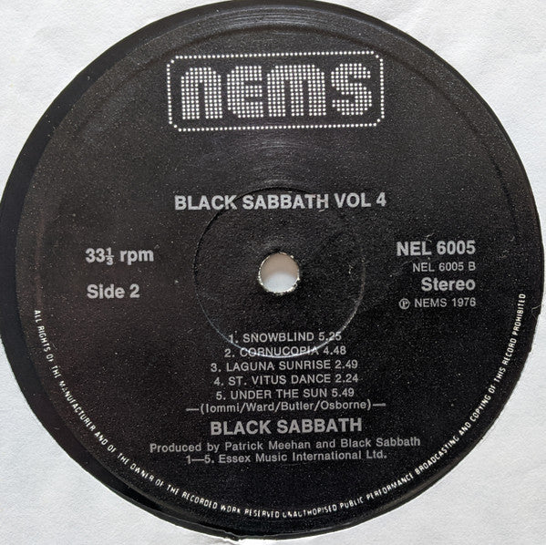 Black Sabbath : Black Sabbath Vol 4 (LP, Album, RE, Gat)