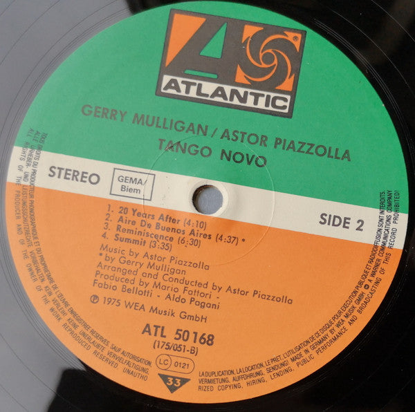 Gerry Mulligan - Astor Piazzolla : Tango Nuevo (LP, Album, RE)