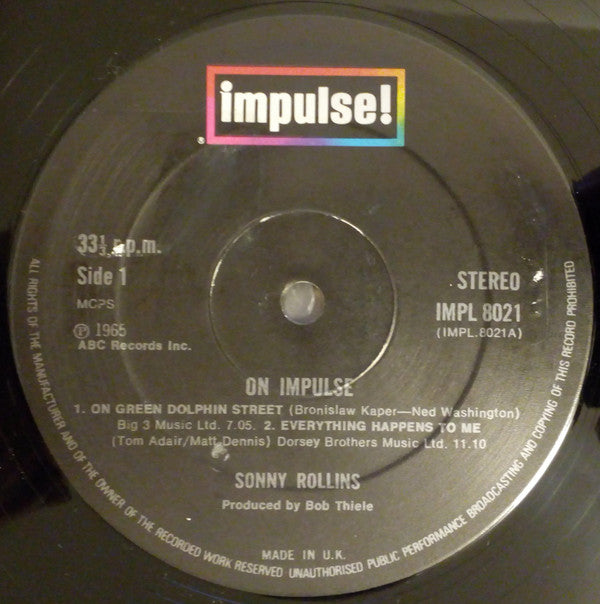 Sonny Rollins : On Impulse! (LP, Album, RE)