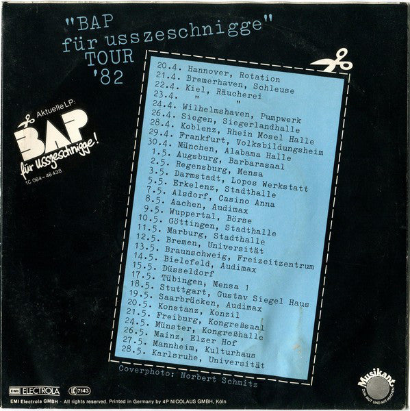 BAP : Verdamp Lang Her / Waschsalon (7", Single)