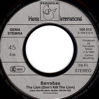 Barrabas : The Lion (Don't Kill The Lion) (7", Single)
