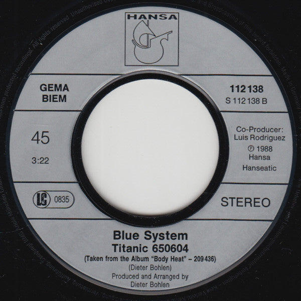 Blue System : Love Suite (Remix '89) (7", Single)
