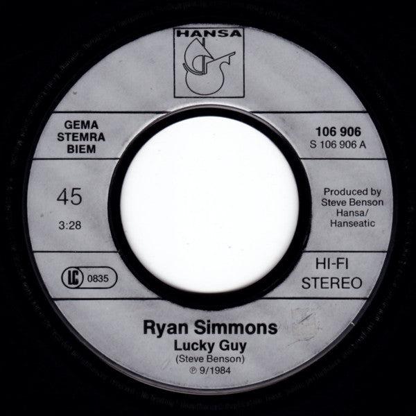 Ryan Simmons : Lucky Guy (7", Single)