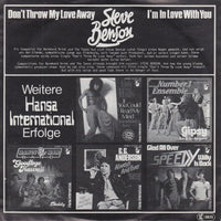 Steve Benson : Don't Throw My Love Away (7", Single)