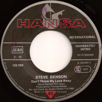 Steve Benson : Don't Throw My Love Away (7", Single)