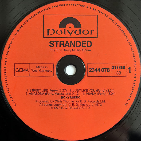 Roxy Music : Stranded (LP, Album, RE, Gat)