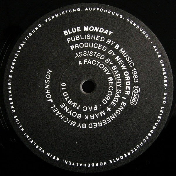 New Order : Blue Monday (12", Single, Bla)
