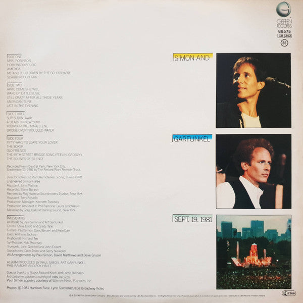 Simon & Garfunkel : The Concert In Central Park (2xLP, Album, Gat)