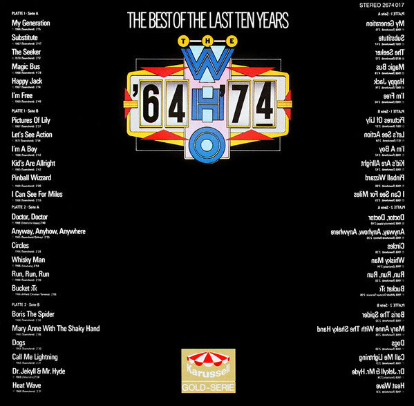 The Who : '64 - '74 / The Best Of The Last Ten Years (2xLP, Comp, RE, Gat)