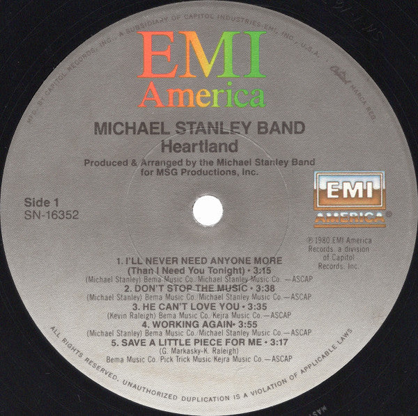 Michael Stanley Band : Heartland (LP, Album, RE, Jac)