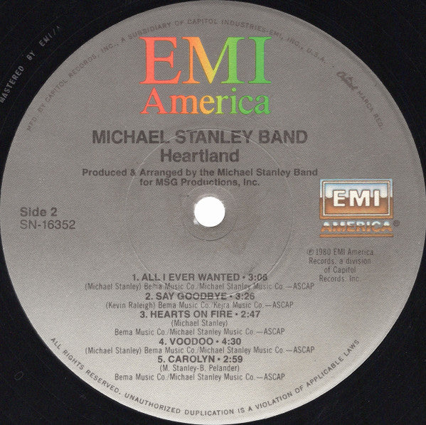Michael Stanley Band : Heartland (LP, Album, RE, Jac)