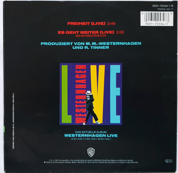 Marius Müller-Westernhagen : Freiheit (Live) (7", Single, Sol)