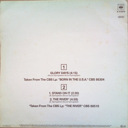 Bruce Springsteen : Glory Days (12", Maxi)