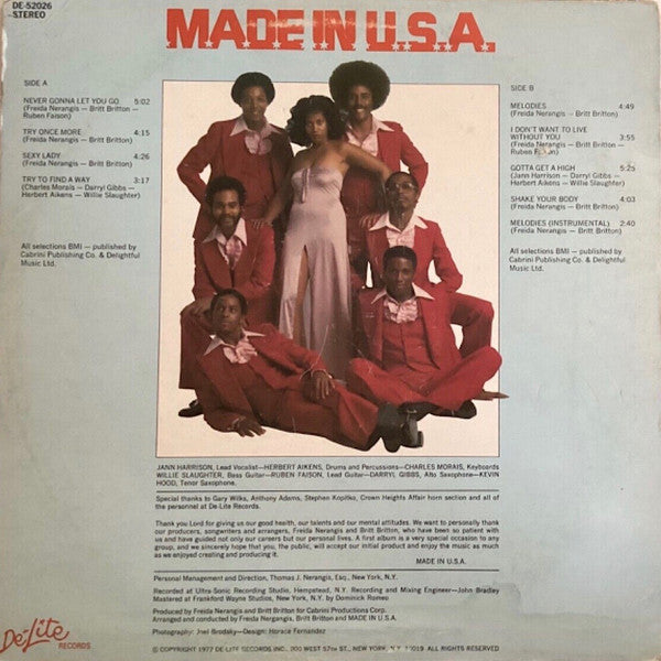 Made In U.S.A.* : Made In U.S.A. (LP, Album, Rai)
