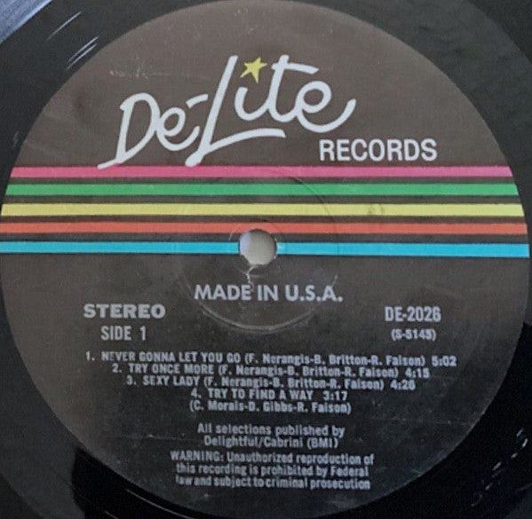 Made In U.S.A.* : Made In U.S.A. (LP, Album, Rai)