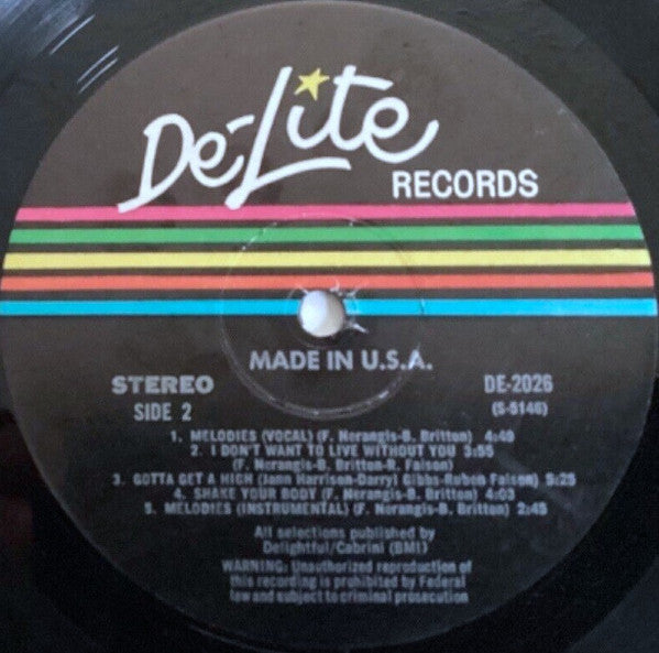 Made In U.S.A.* : Made In U.S.A. (LP, Album, Rai)