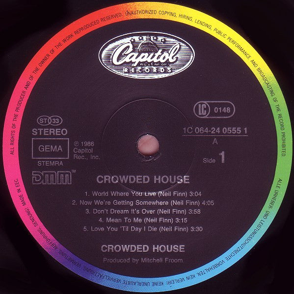 Crowded House : Crowded House (LP, Album, DMM)