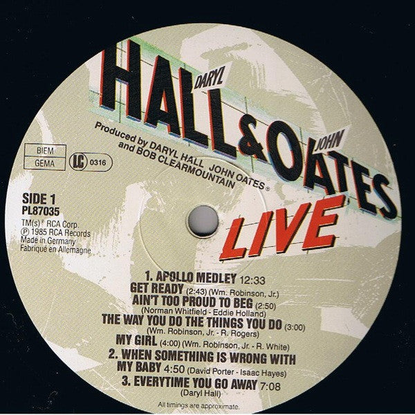 Daryl Hall & John Oates With David Ruffin & Eddie Kendrick* : Live At The Apollo (LP, Album)