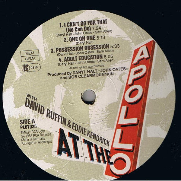 Daryl Hall & John Oates With David Ruffin & Eddie Kendrick* : Live At The Apollo (LP, Album)
