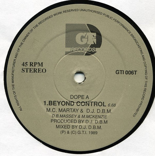 MC Martay & D.J. D.B.M.* : Beyond Control / Female Force (12")