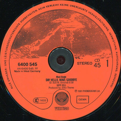 Soft Cell : Say Hello, Wave Goodbye (12", Maxi)