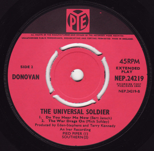 Donovan : The Universal Soldier (7", EP, Pus)