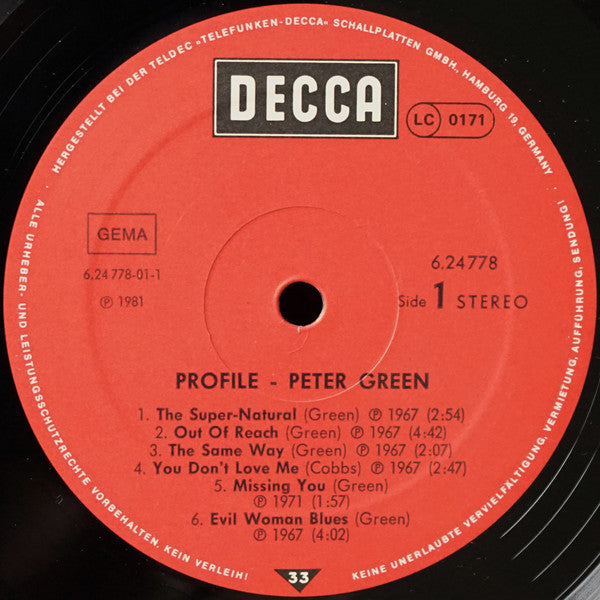 Peter Green (2) : Peter Green (LP, Comp)