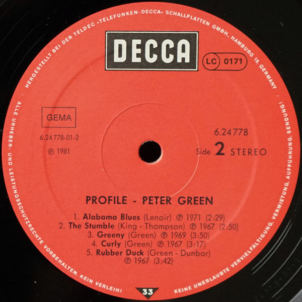 Peter Green (2) : Peter Green (LP, Comp)