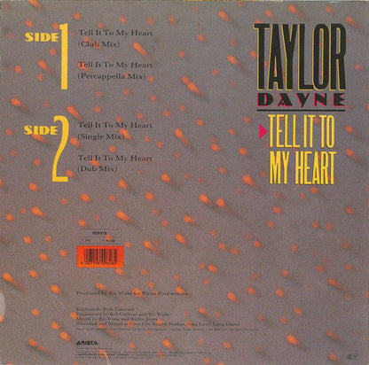 Taylor Dayne : Tell It To My Heart (12", Maxi)