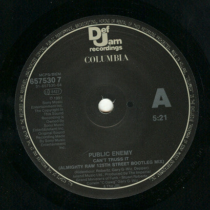 Public Enemy : Can't Truss It (7", Single)