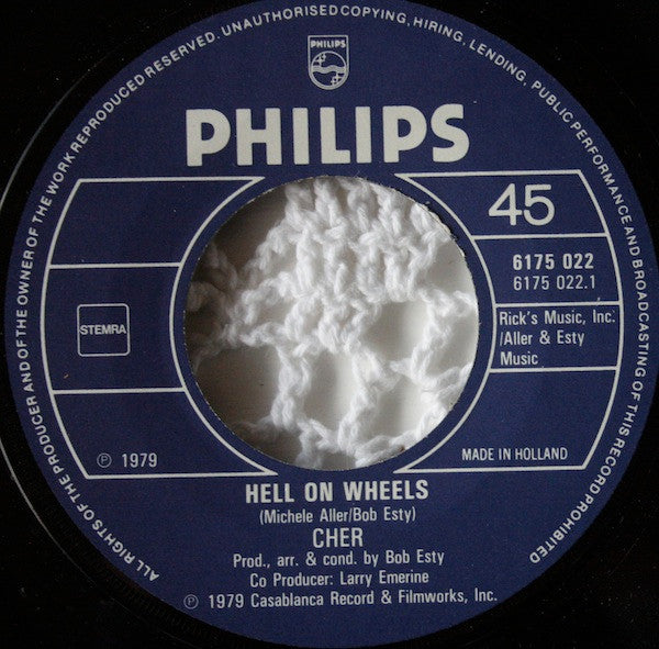 Cher : Hell On Wheels (7", Single)